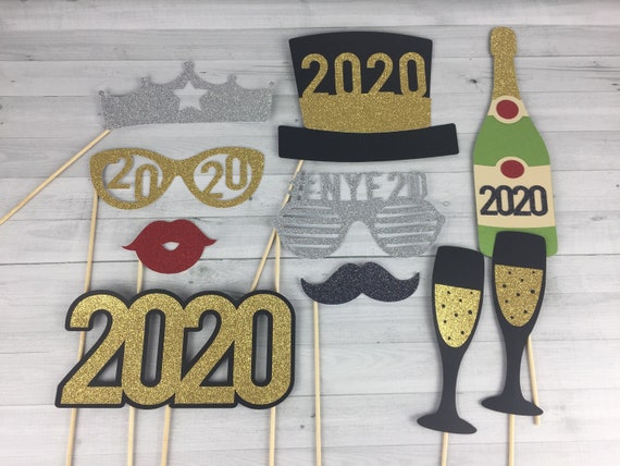 2020 Photo Props - New Years Eve Props - NYE Party - New Years Eve Party Decor - Photo Booth Props - Party Props - 2020 New Year Props Il_570xn