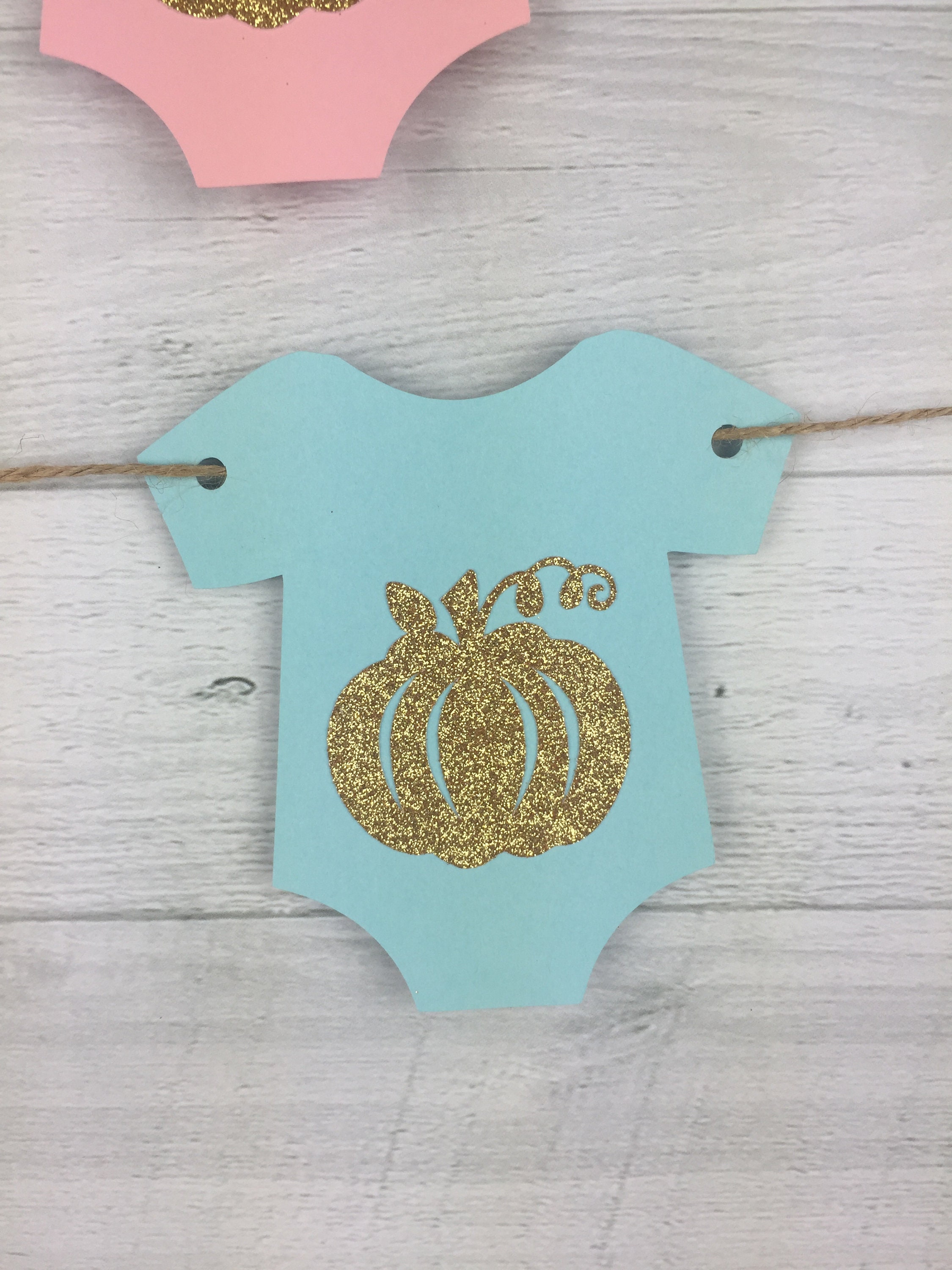 Pumpkin Baby Shower Garland Little Pumpkin Baby Onesie Etsy