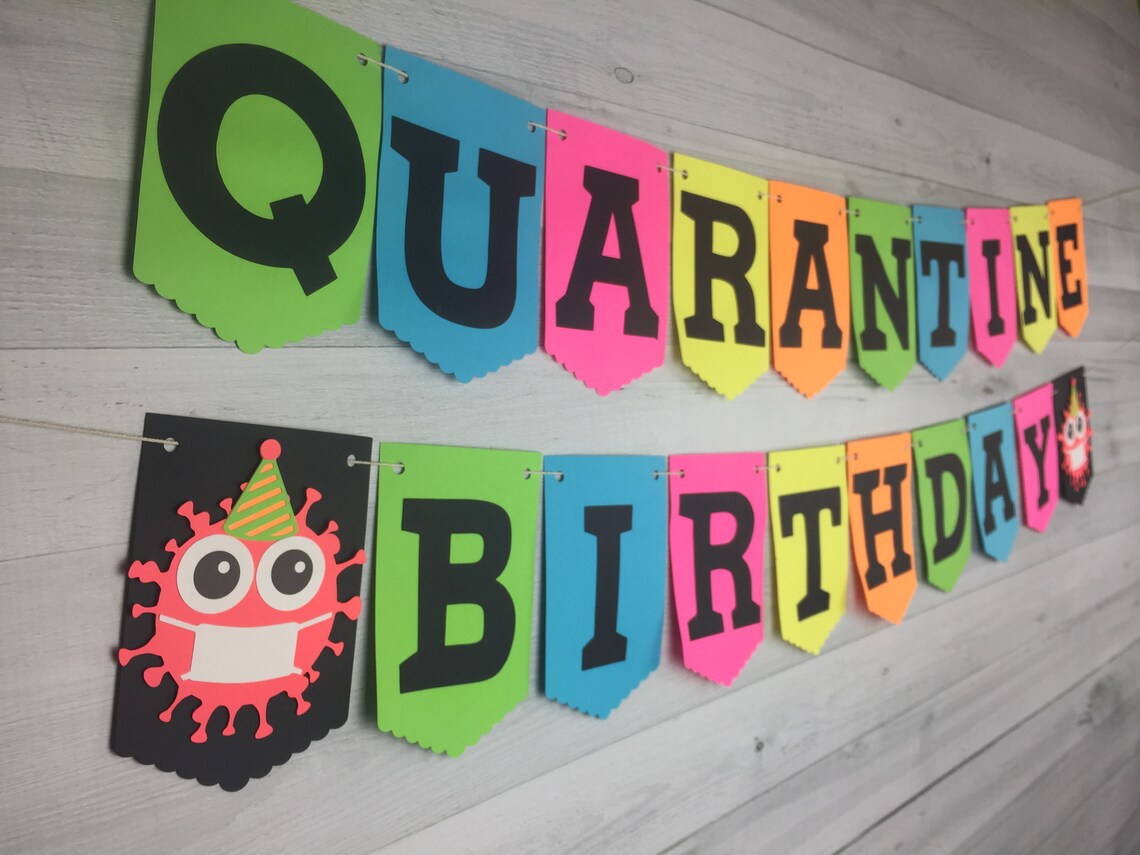 Quarantine Birthday Banner Quarantine Birthday Birthday in Etsy