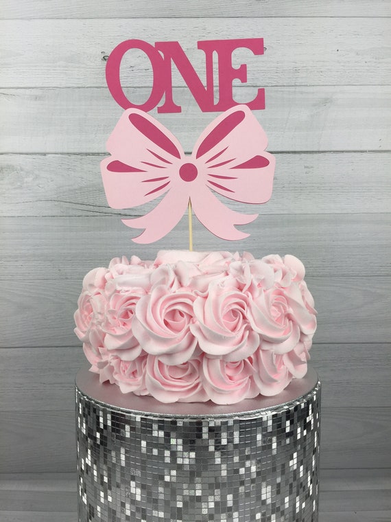HAIR BOW Cake Topper - Any Age - Personalized Cake Topper - Hairbow Cake Topper - Hairbow Birthday - Bow Party Decor - Girl Birthday Party Il_570xn