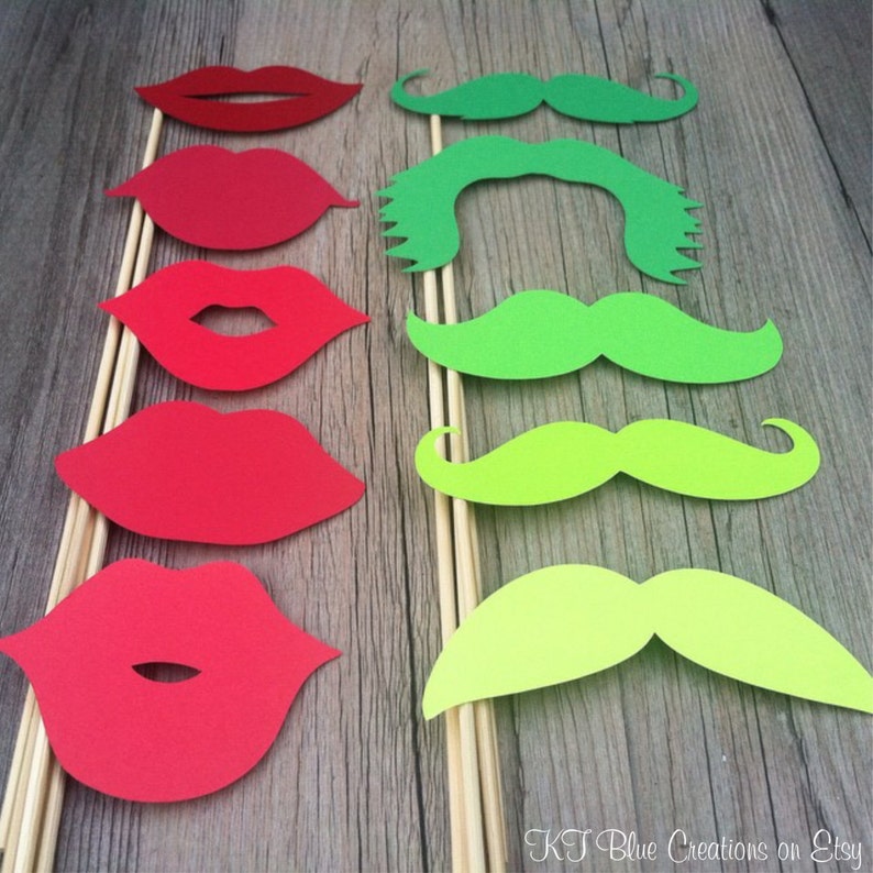 Patrick/'s Day Props Mustache /& Lips Photo Props St Holiday Photo Props Christmas Photo Props Photo Booth Props Photobooth Props