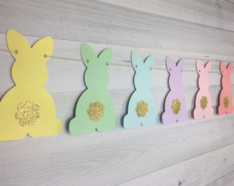 Pastel Rainbow Bunny Garland - Bunny Baby Shower - Some Bunny is One Birthday - Bunny Birthday - Bunny Decorations - Bunny Birthday Garland