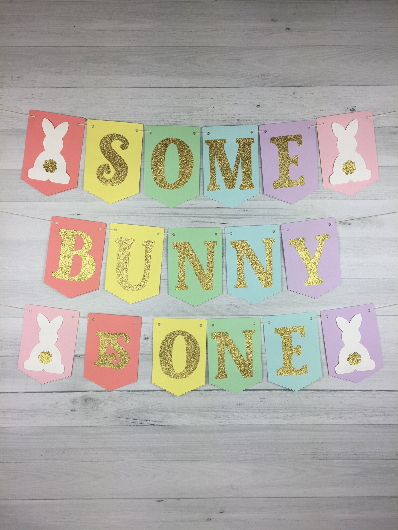 Some Bunny is One Banner - Bunny Birthday Banner - Bunny 1st Birthday ...