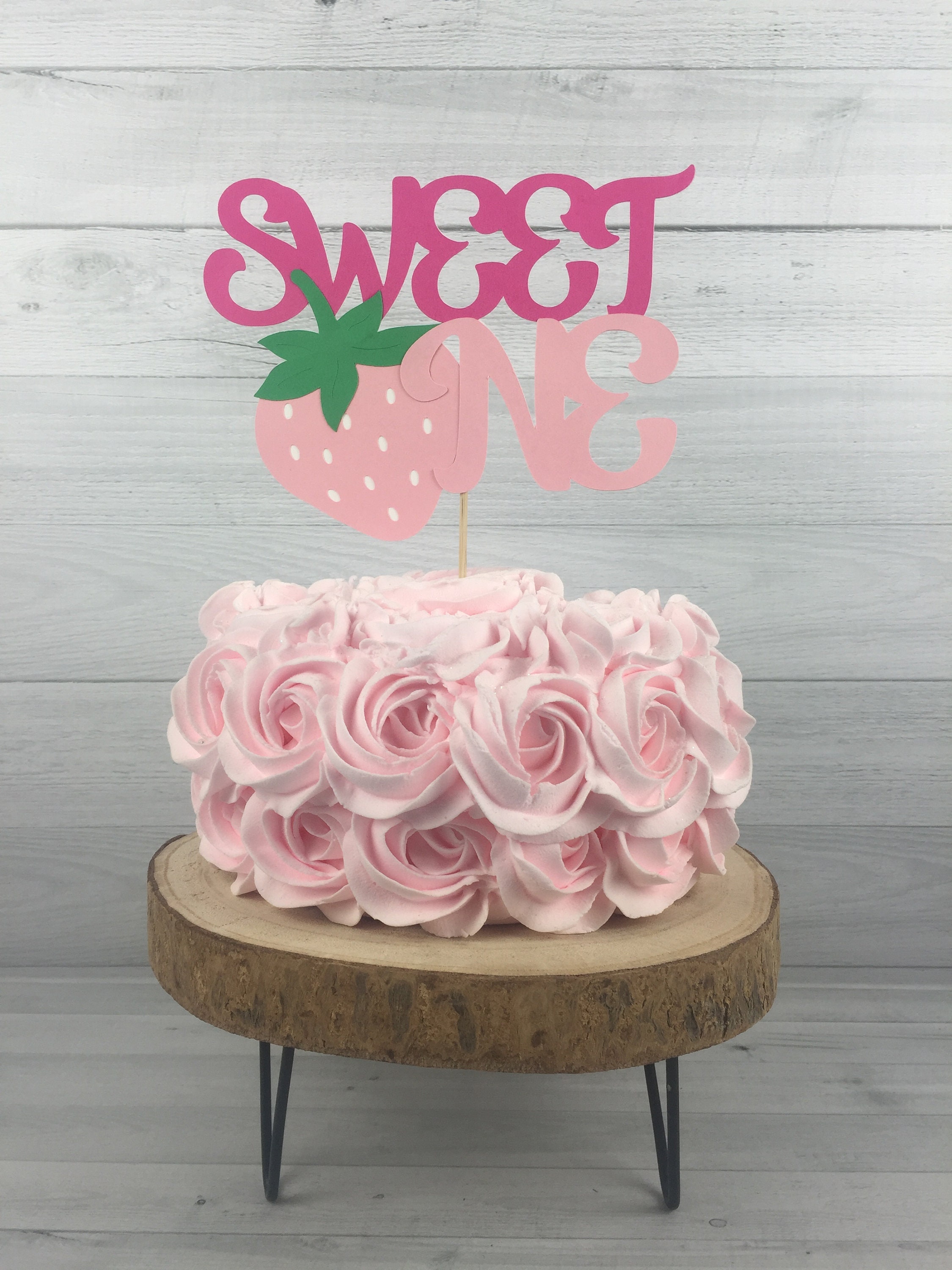 SWEET ONE Cake Topper - Strawberry Cake Topper - Strawberry