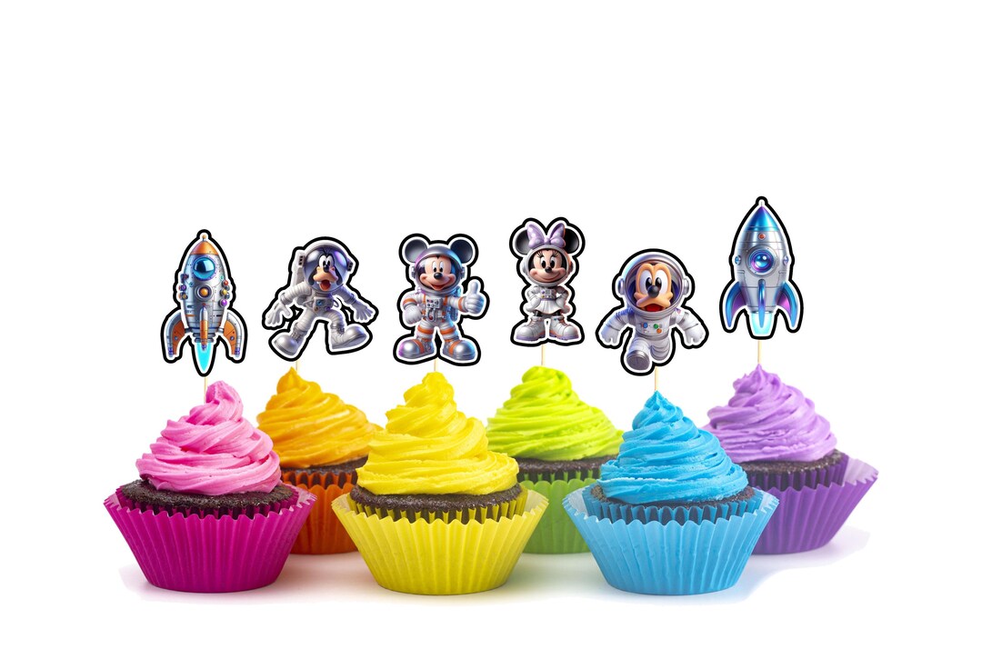 Minnie Space Ranger Minnie Space Cupcake Toppers - Mickey Space Birthday - Minnie & Mickey ...
