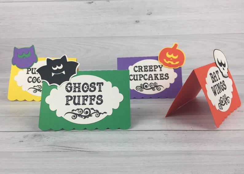 HALLOWEEN Food Tent Labels Buffet Labels Halloween Tent Cards Halloween Birthday Halloween Party Food Signs Food Labels 12 qty image 3