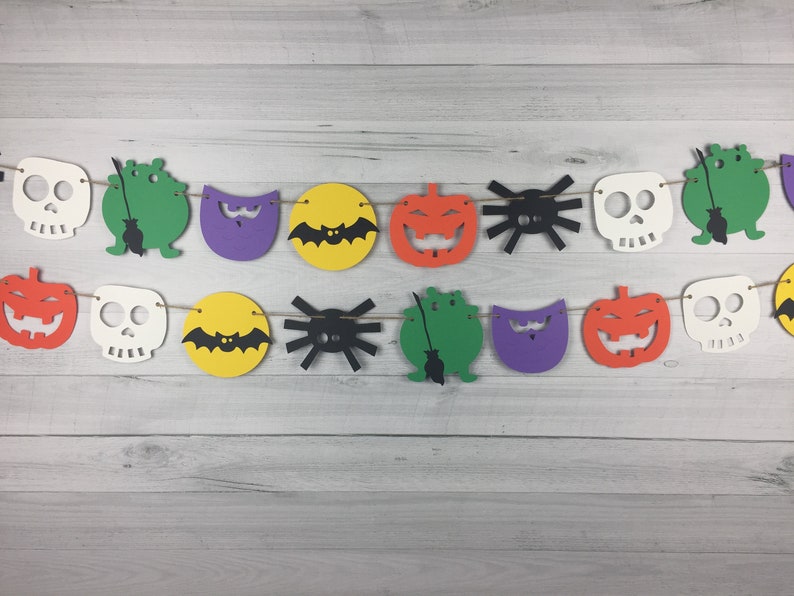 Halloween Birthday Halloween Garland Halloween Party Banner PumpkinSpiderBatSkull Halloween Baby Shower Halloween Party Decor