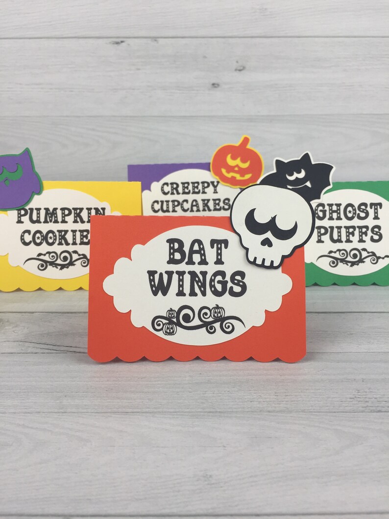 HALLOWEEN Food Tent Labels Buffet Labels Halloween Tent Cards Halloween Birthday Halloween Party Food Signs Food Labels 12 qty image 8