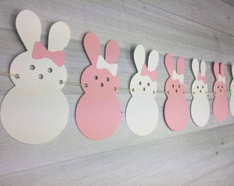 Girl Bunny Garland - Bunny Baby Shower - Some Bunny is One Birthday - Bunny Birthday Garland - Pink Bunny Decor - Easter Birthday - Spring