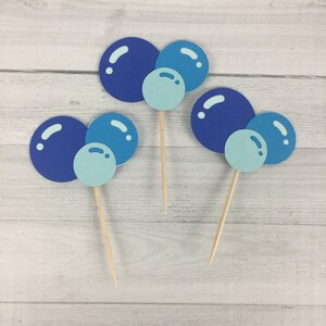 Bubbles Cupcake Toppers Bubble Birthday Boy Bubble Party Ocean Bubbles Bubble Toppers Bubble Party Decor Choose Your Colors image 7