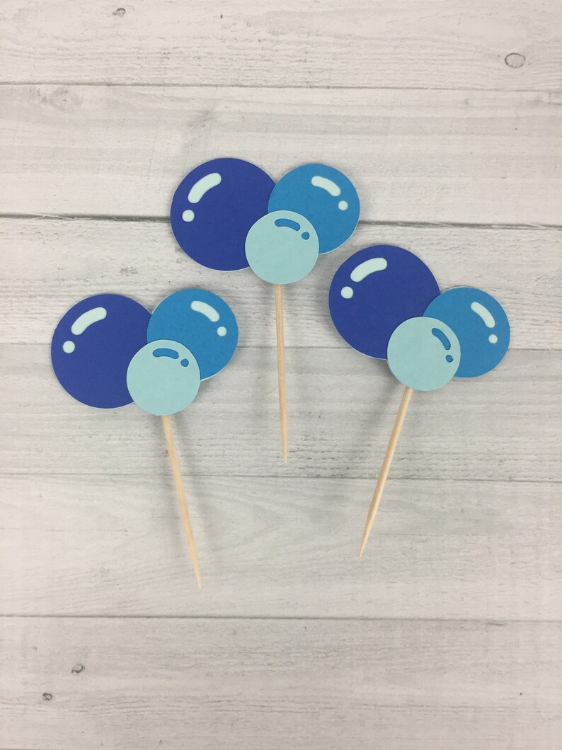 Bubbles Cupcake Toppers Bubble Birthday Boy Bubble Party Etsy