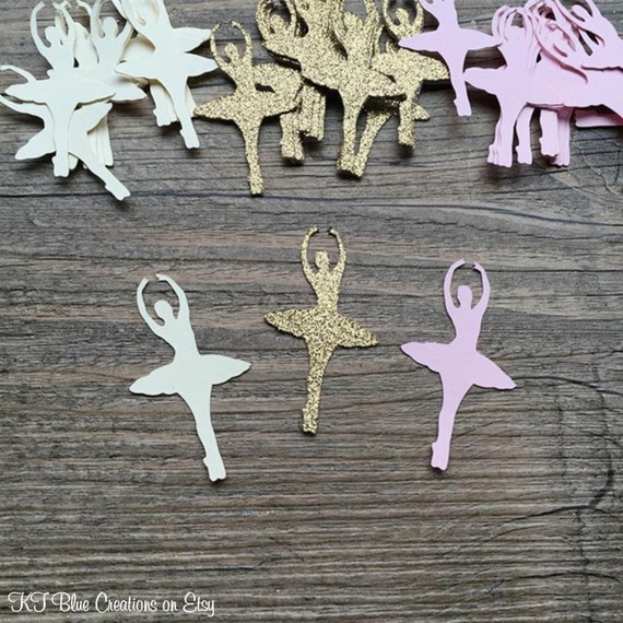 Ballerina Confetti - Light Pink/Ivory/Gold - 2 inches - Ballerina Party - Birthdays - Showers - Table Confetti, Party Decor Il_570xn