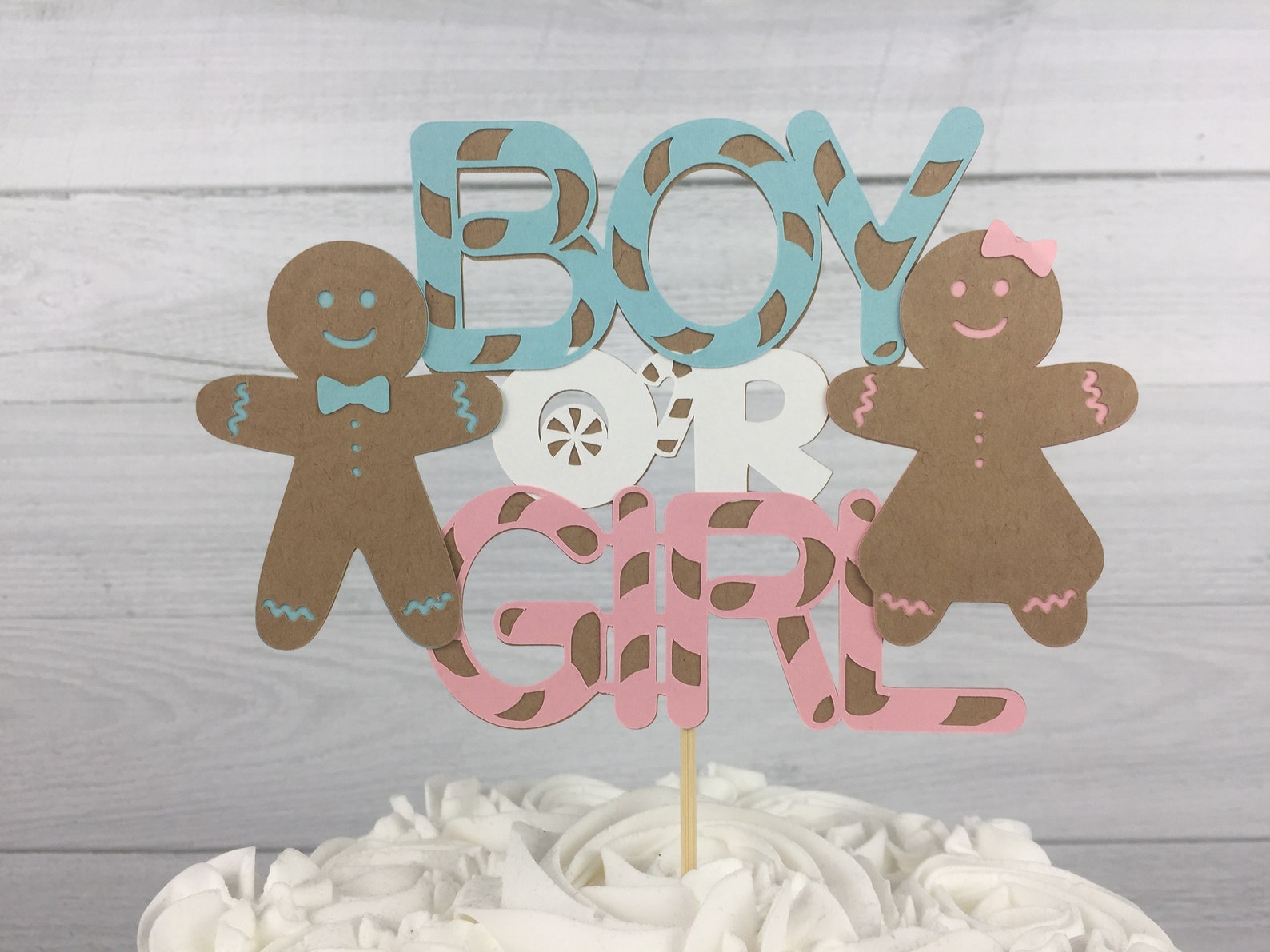 GINGERBREAD Gender Reveal Cake Topper - Boy or Girl Cake Topper ...