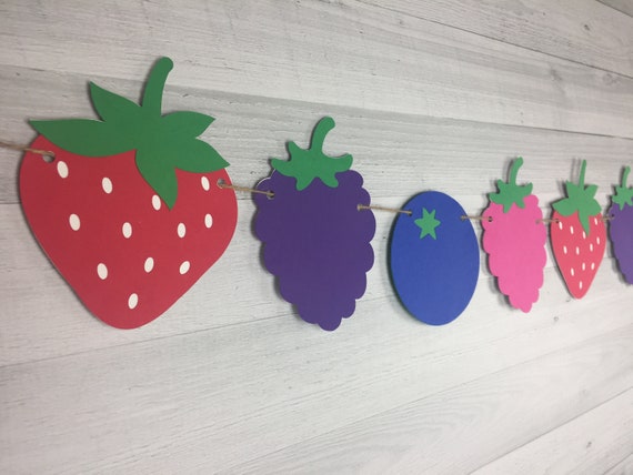 BERRY Garland - Jamberry Birthday - Berry Banner - Strawberry - Raspberry - Blueberry - Blackberry - Berry Banner -Berry Birthday Decor Il_570xn
