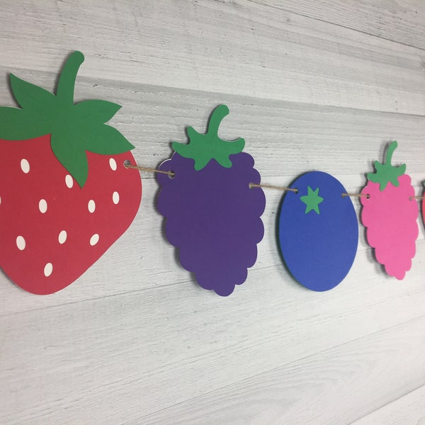 BERRY Garland - Jamberry Birthday - Berry Banner - Strawberry - Raspberry - Blueberry - Blackberry - Berry Banner -Berry Birthday Decor