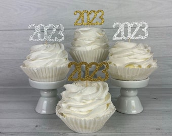 2026 Cupcake Toppers - 2026 NYE Toppers - New Year's Eve Decor - NYE Party -Glitter Cupcake Toppers - Year Cupcake Toppers - New Year's 2026