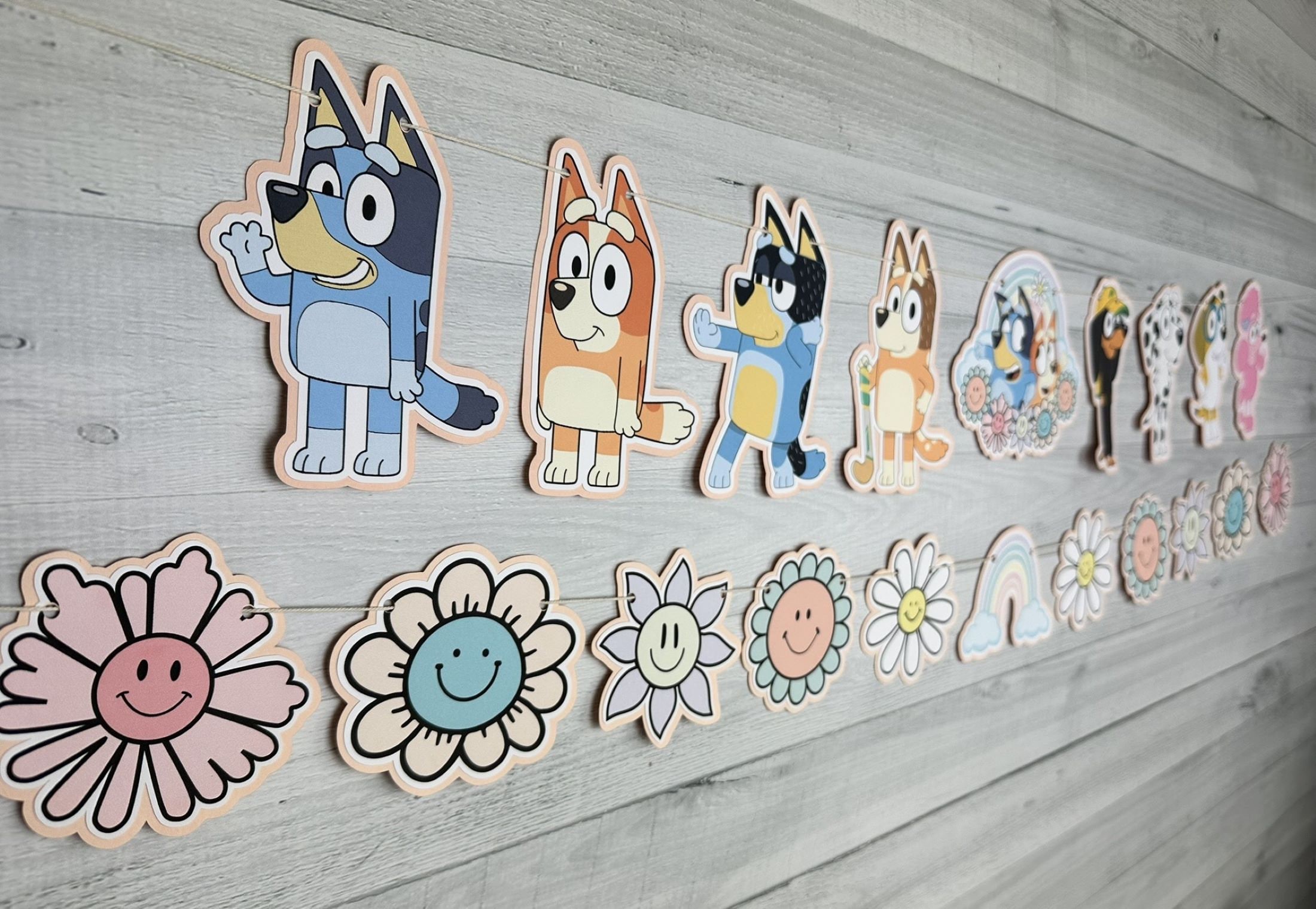 Girly Blue Dog & Friends Garland