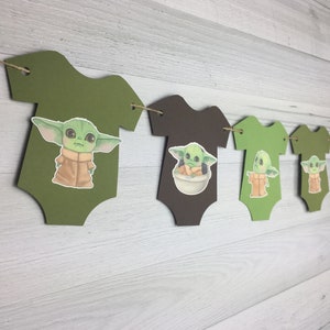 Baby Alien Child Onesie Garland - Baby Alien Baby Shower - The Child Baby Shower Banner -Baby Onesie Garland - Space Wars Shower- Baby Decor
