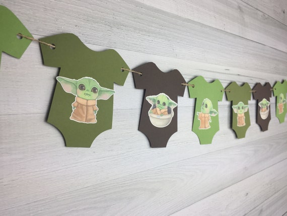 Baby Alien Child Onesie Garland - Baby Alien Baby Shower - The Child Baby Shower Banner -Baby Onesie Garland - Space Wars Shower- Baby Decor Il_570xn