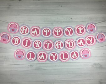 Cupcake Birthday Banner - Cupcake Party - Cupcake Name Banner - Sweet One Birthday - Custom Banner - Choose Colors - Cupcake Party Decor
