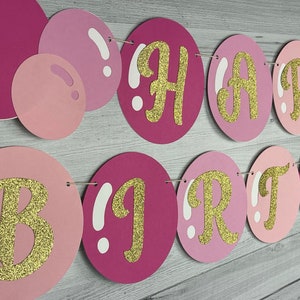 Bubbles Birthday Banner - Bubble Birthday - Pink Bubble Party - Mermaid Bubbles - Custom Banner - Ocean Bubbles Banner -Choose Your Colors