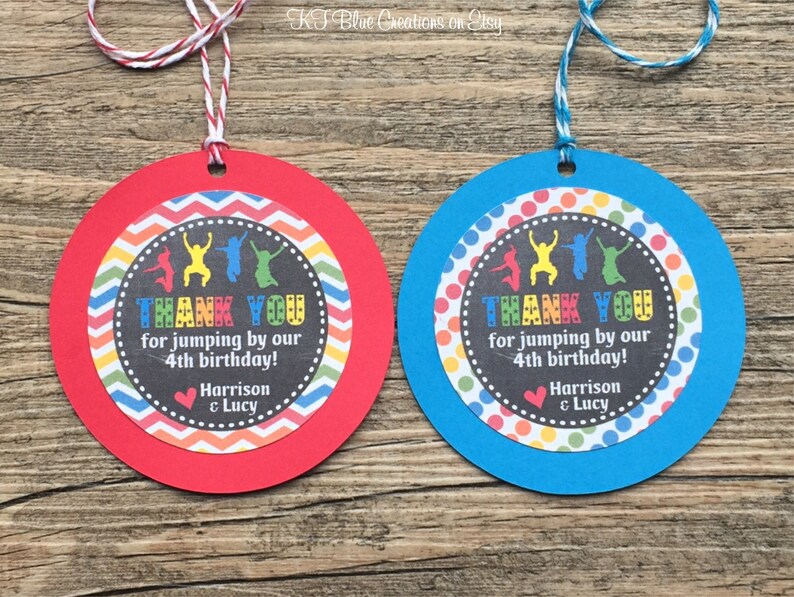 Jump Party Favor Tags Jump Birthday Birthday Favor Tags Etsy