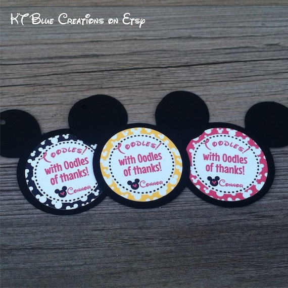 Mickey Mouse Favor Tags /& Ties