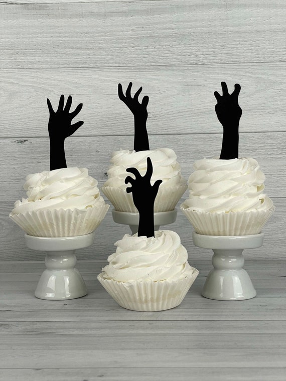 ZOMBIE HANDS Cupcake Toppers Halloween Cupcake Picks, Food Picks