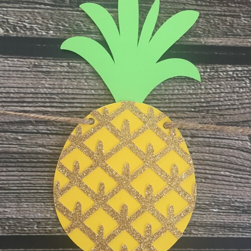 PINEAPPLE Garland - Tropical Banner - Pineapple shops Banner - Tutti Frutti Party - Luau Decor - Tropical Birthday - Summer Party - Birthday Party