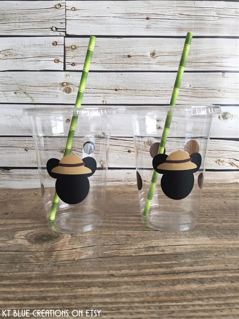 Mickey Safari Party Cups - Jungle, Safari - Mickey Safari Birthday - Mickey Party Cups - Mickey Mouse Jungle Party Decor - Mickey Birthday image 5