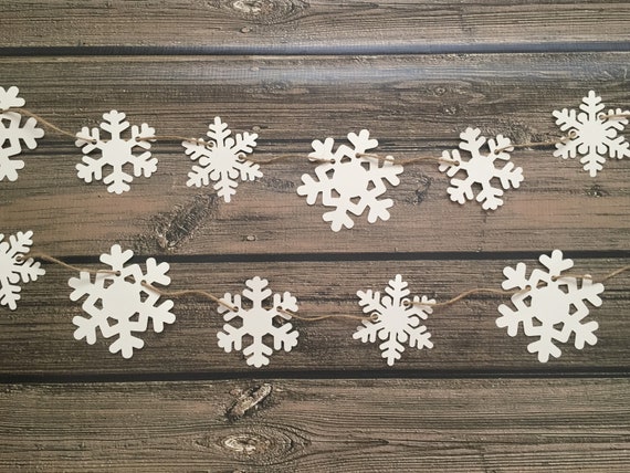 SNOWFLAKE Garland - Snowflake Banner - Christmas Party Decor - Winter Baby Shower - Winter ONEderland - Snowflake Garland - Snowflake Decor Il_570xn