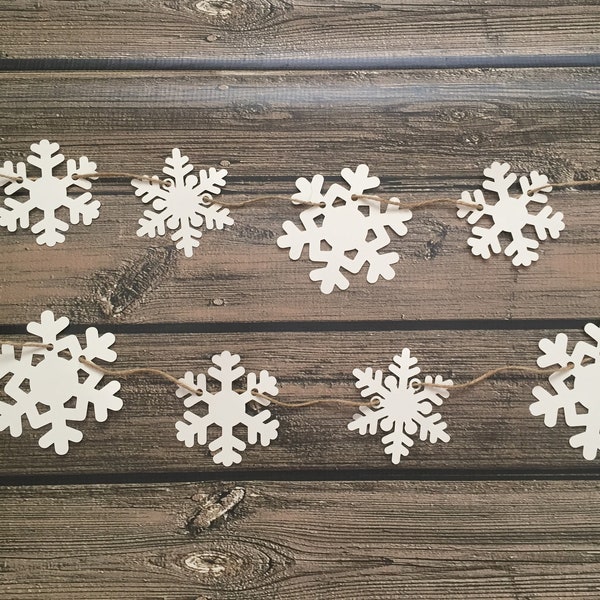 SNOWFLAKE Garland - Snowflake Banner - Christmas Party Decor - Winter Baby Shower - Winter ONEderland - Snowflake Garland - Snowflake Decor