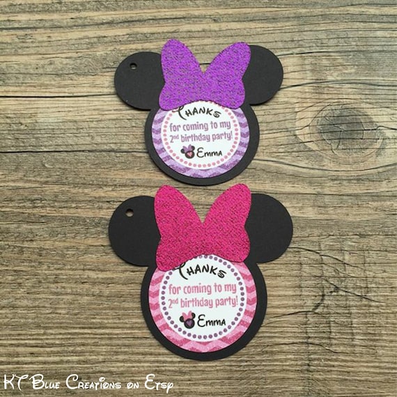 Minnie Favor Tags - Minnie Mouse Birthday - Pink/Purple Minnie Party - Party Favors - Birthday Tags - Minnie's Bowtique - Clubhouse Party Il_570xn