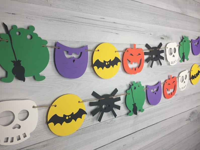 Halloween Birthday Halloween Garland Halloween Party Banner PumpkinSpiderBatSkull Halloween Baby Shower Halloween Party Decor