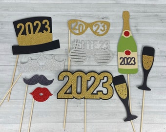 2024 Photo Props - New Years Eve Props - NYE Party - New Years Eve Party Decor - Photo Booth Props - Party Props - 2024 New Year Props