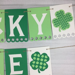 LUCKY ONE Banner Two Lucky Banner Clover Birthday Banner Lucky One Birthday Two Lucky Party Decor Shamrock Banner St. Patrick's image 4