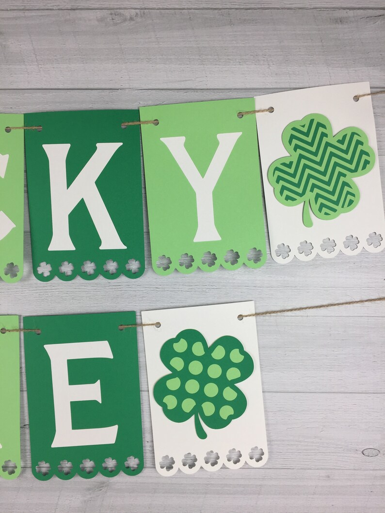 LUCKY ONE Banner Two Lucky Banner Clover Birthday Banner Lucky One Birthday Two Lucky Party Decor Shamrock Banner St. Patrick's image 4