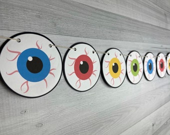 EYEBALL Garland - Eyeball Banner - Scary Eyes Decor - Halloween Party - Halloween Birthday - Spooky Eyes- Halloween Eyeballs - Eye Balls