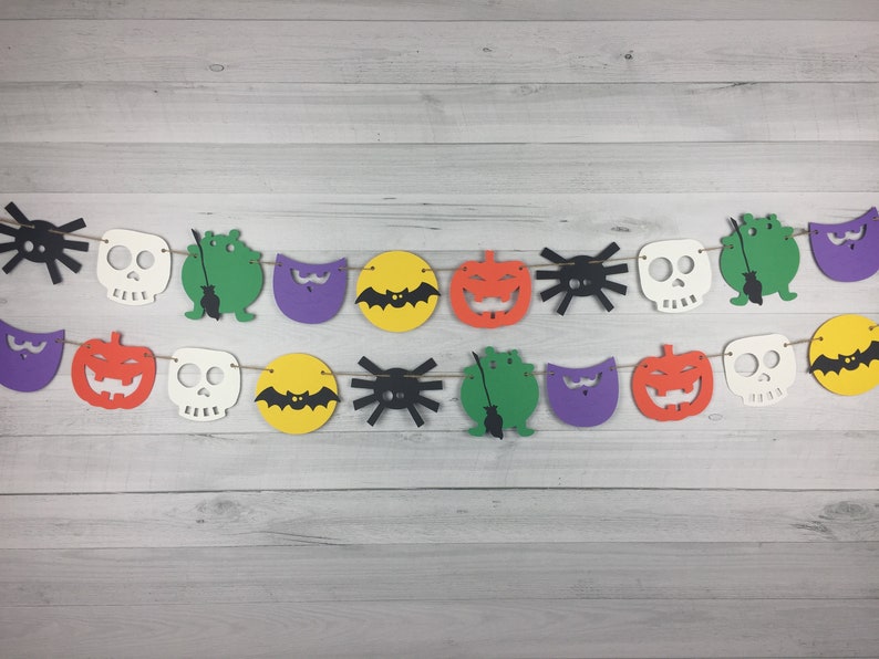 Halloween Birthday Halloween Garland Halloween Party Banner PumpkinSpiderBatSkull Halloween Baby Shower Halloween Party Decor