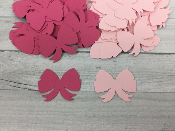 HAIR BOW Confetti - Hair Bow Die Cuts - 1.5 inches - 150 pieces - Confetti - Table Scatter - Hairbow Birthday - Pink Bow Confetti Il_570xn