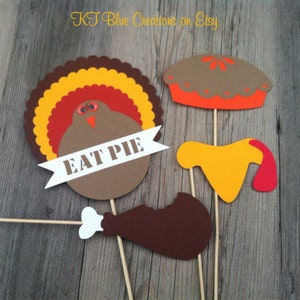 Thanksgiving Photo Props Turkey Day Props set of 17 Photobooth Props, Funny photo prop, Holiday props, Thanksgiving Dinner, Fall party image 2