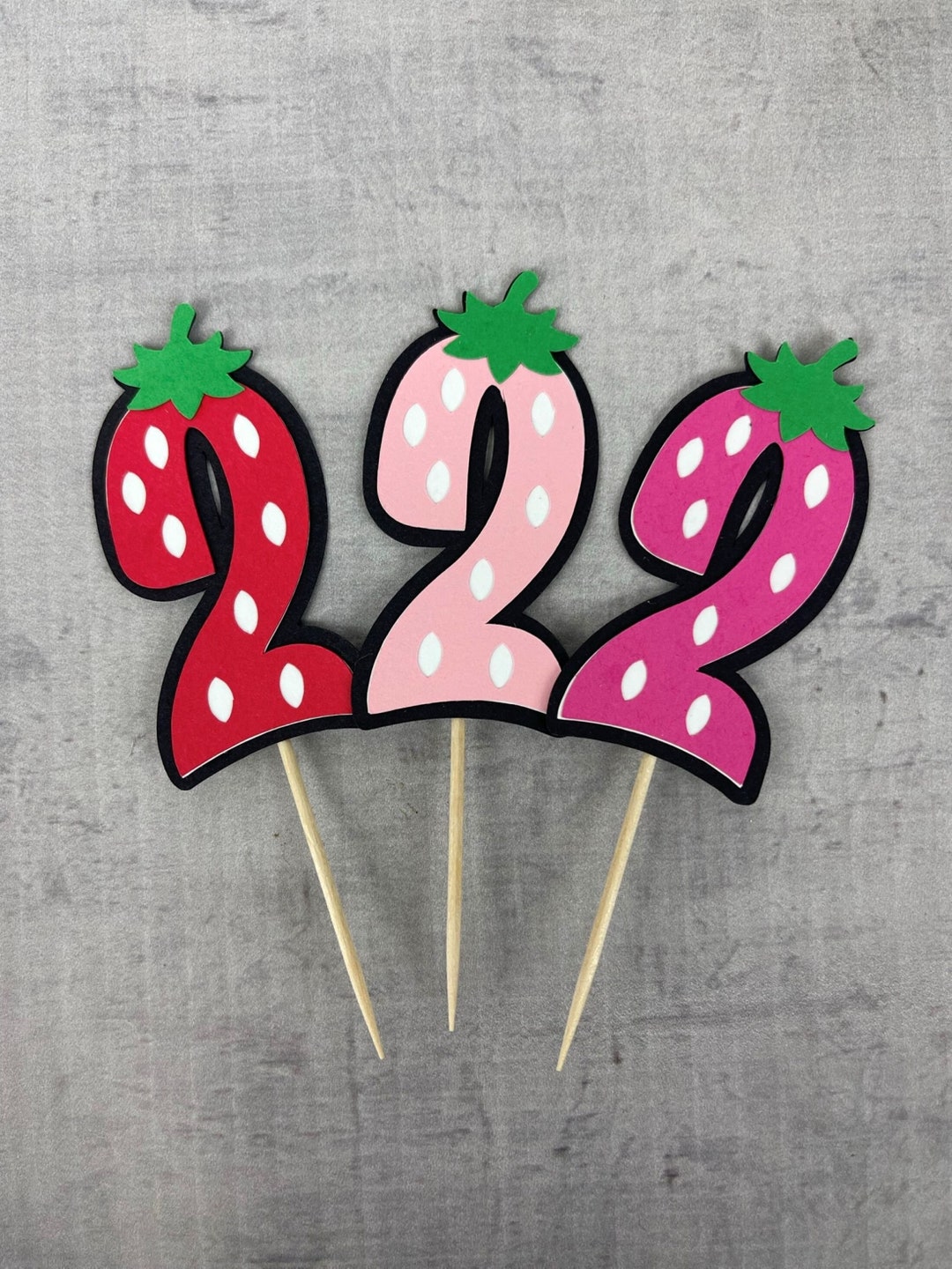 Strawberry AGE Cupcake Toppers - Berry 1st Birthday - Cupcake Toppers ...