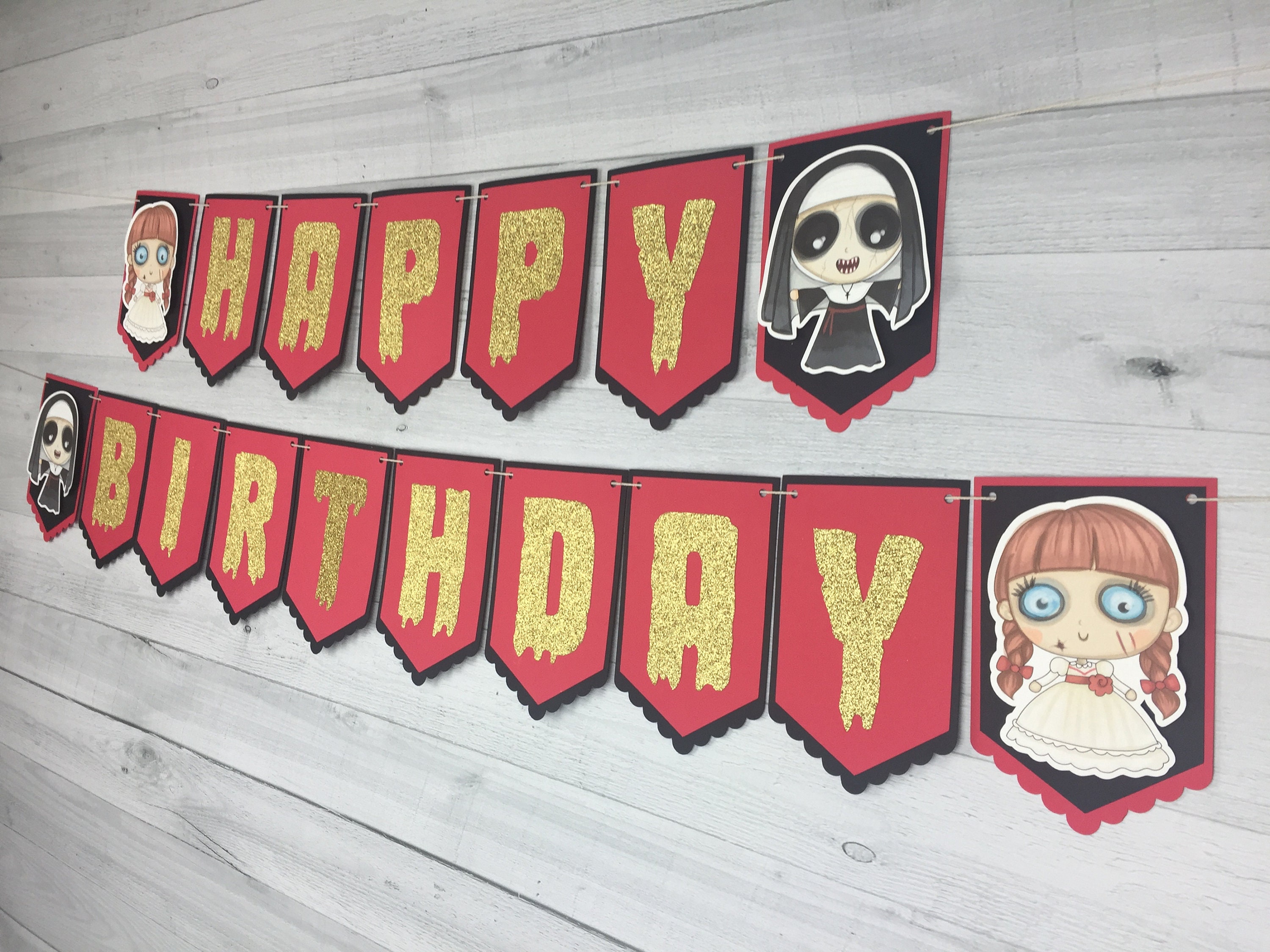 Horror Movie Birthday Banner Cute Horror Banner Choose - Etsy UK