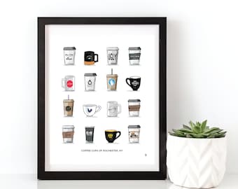 BESTSELLER! Coffee Cups of Rochester #1 Print Series