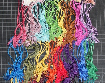 Ultimate Chainette Bookmark Tassel Sampler Set - 41 Different Solid and Striped Colors
