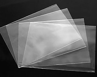 Clear No Flap Greeting Card and Notecard Sleeves, Packs of 100 Pieces, Choice of 4 Different Sizes