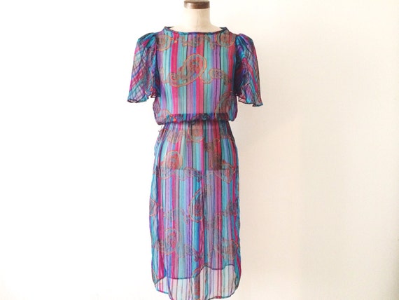 80s Paisley Cocktail Dress