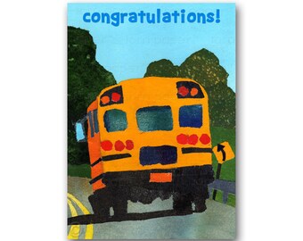 Cute GRADUATION CARD - Class of 2026 - The Yellow School Bus (GRAD001)