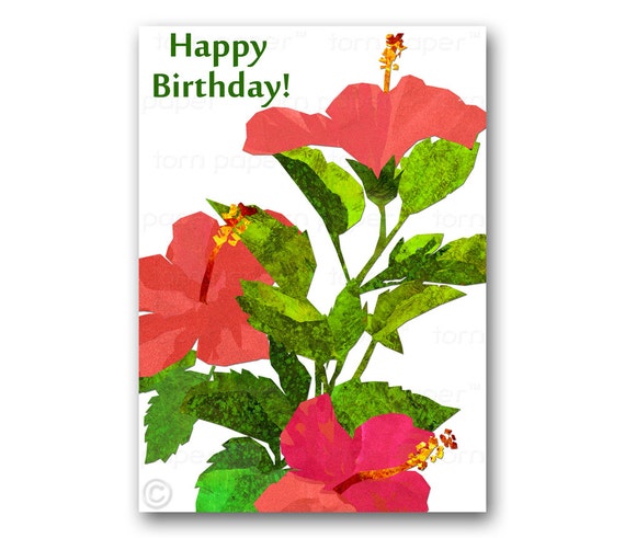 Joyeux Anniversaire Fleurs D Hibiscus 5 X 7 Carte Etsy Joyeux Anniversaire Fleurs D Hibiscus 5 X 7 Carte Etsy