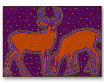 DEER - 5x7 Blank Greeting CARD or Matted PRINT - "The Wonders of Nature" Collection - Love - Wedding - Christmas - Valentine's Day CVAL010)